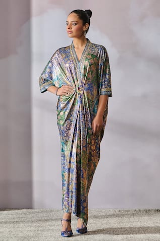 Tarun Tahiliani Floral Print Dress 