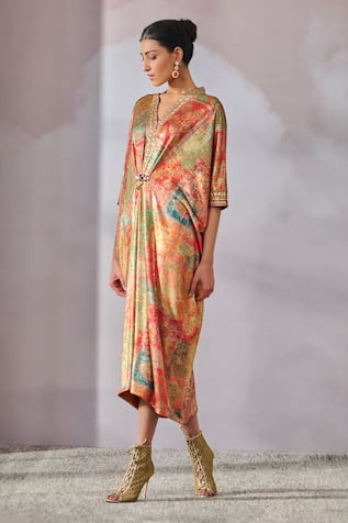 Tarun Tahiliani Paisley Print Dress 