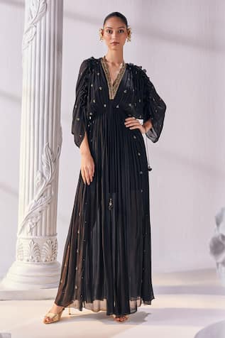 Mandira Wirk Embroidered Kaftan Dress With Slip 