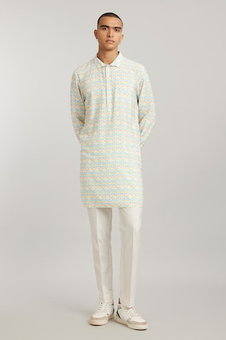 Bubber Couture Miguel Pixel Print Kurta With Pant 