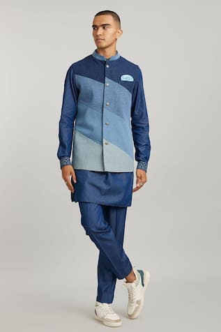 BUBBER COUTURE Tai Denim Colour Block Bundi 