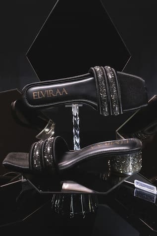 Elviraa By Pranali A Oswal Puffy Strap Embellished Heels 