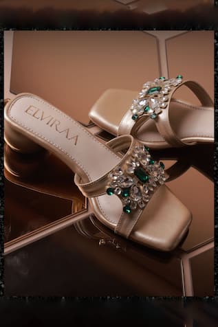 Elviraa By Pranali A Oswal Stone Embellished Round Heels 