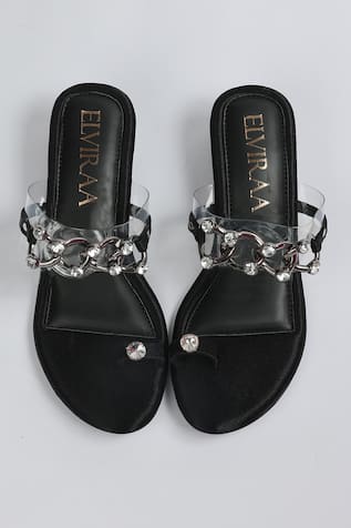 Elviraa By Pranali A Oswal Stone Embellished Kolhapuri Heels 