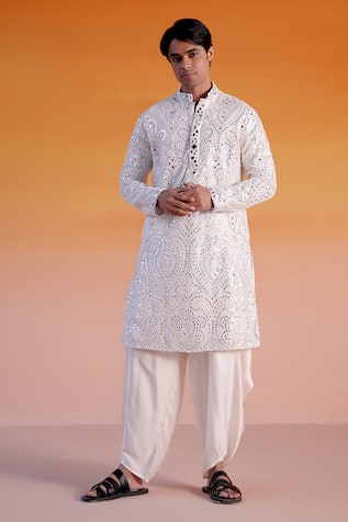 Twenty Nine Mirror Embroidered Straight Kurta & Salwar Set 