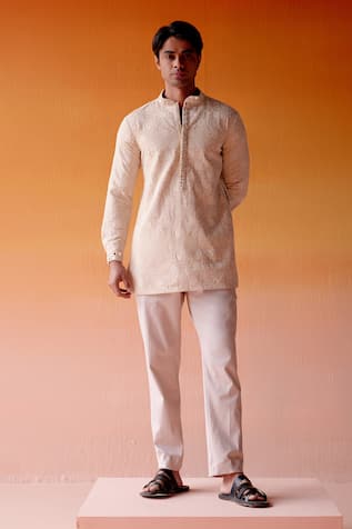 Twenty Nine Chikankari Floral Embroidered Kurta & Pant Set 