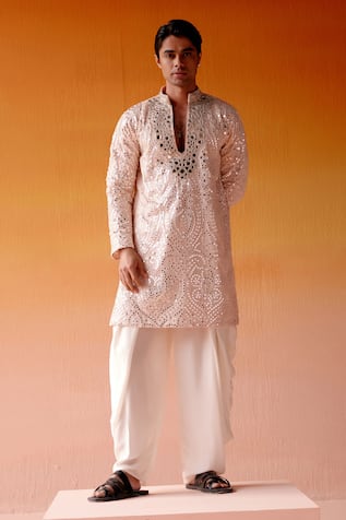 Twenty Nine Afghani Mirrorwork Kurta & Salwar Set 