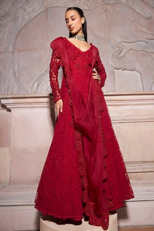 Ridhima Bhasin Irina 3D Floral Embellished Draped Anarkali 