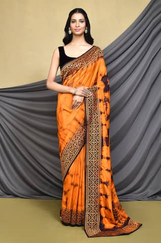Woven Pure Banarasi Silk Orange Saree 2003SR18
