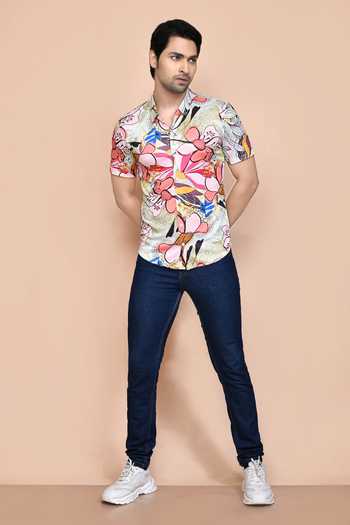 Aryavir Malhotra Retro Floral Print Shirt 