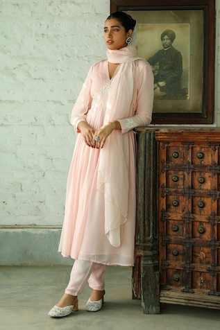 RoohbyRidhimaa Sufiyaan Embroidered Bodice Anarkali Pant Set