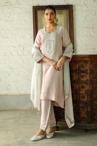 RoohbyRidhimaa Mudassar Zari Patchwork Kurta Pant Set 