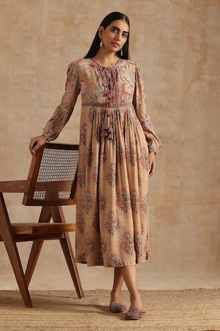 SAMVRIH Floral Pattern Dress 