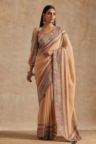 SAMVRIH Floral Print Saree With Blouse 