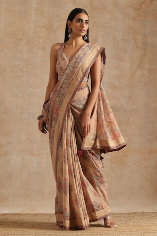 SAMVRIH Printed Saree With Blouse 