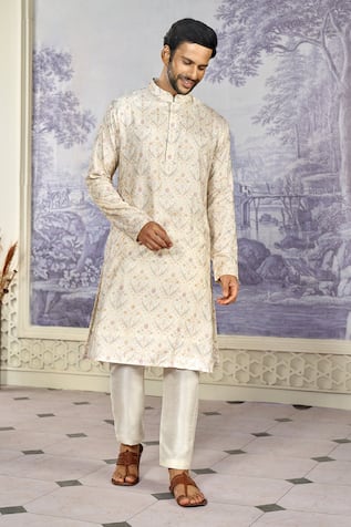 Kasbah x AZA Florence Thread Embroidered Kurta With Pant 