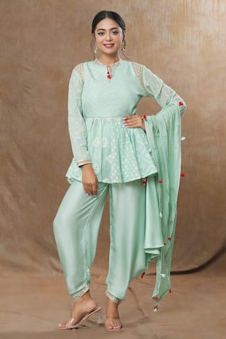 SHRADDHA RAMBHIA Marodi Embroidered Kurta Dhoti Pant Set 