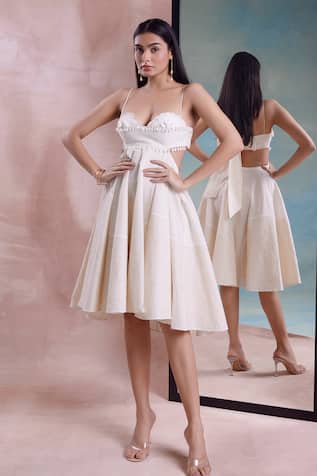 Shwetanga Patchwork Floret Flared Dress 