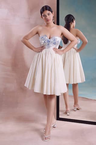 Shwetanga Beaded Patchwork Corset Dress 