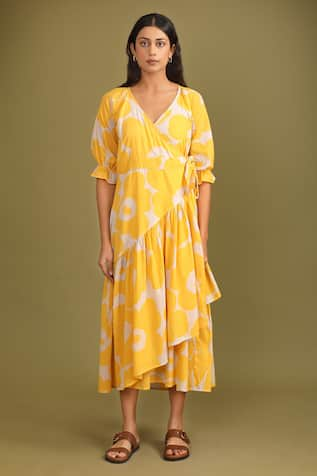 Trendy tokari Floral Print Wrap Dress 