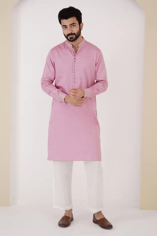 Cuff Embroidered Kurta & Pant Set 