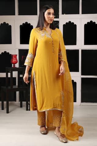 House Of Supriya Zari & Zardosi Work Kurta Pant Set 