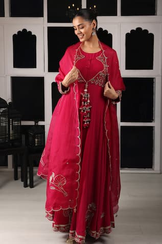 House Of Supriya Floral Zari Work Anarkali Set 