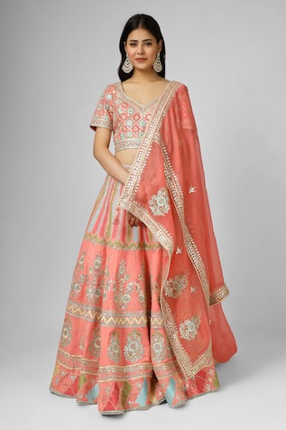 HOUSE OF SUPRIYA Gulbahar Embroidered Lehenga Set 