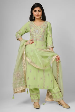 HOUSE OF SUPRIYA Bahar Embroidered Kurta Pant Set 