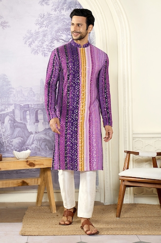 Kasbah x AZA Stripe Print Kurta Set