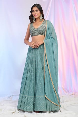 Alaya Advani Sequin Hand Work Pleated Lehenga Set 