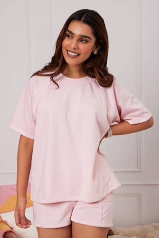 Dawn And Dusk Oversized Round Neck T-Shirt & Shorts Set 