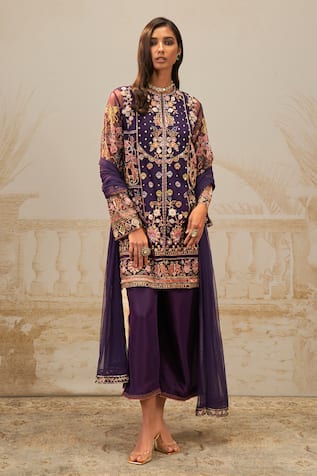 Ridhi Mehra Kudi Zardozi Embroidered Floral Kurta Pant Set 