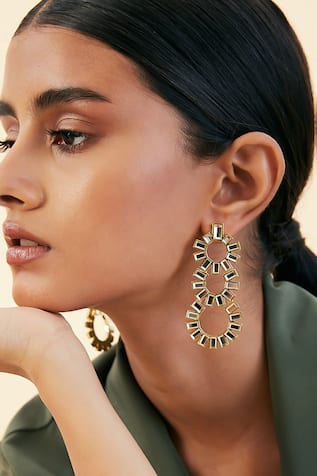 Disco Mirror Chandelier Earrings 