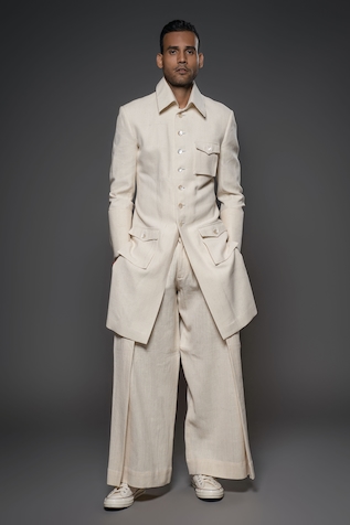 Balance by Rohit Bal Handloom Cotton Long Jacket
