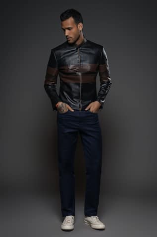 Balance by Rohit Bal Full Sleeve Leather Jacket 