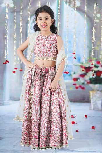 Little Bansi Floral Mughal Pattern Lehenga Set 