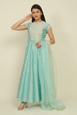 Priyanka Jain Dori Embroidered Anarkali Palazzo Set 