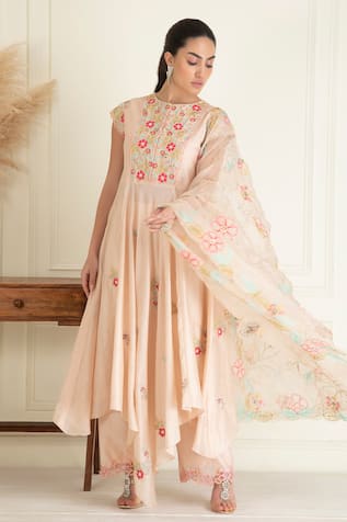 Priyanka Jain Florence Aari Embroidered Yoke Anarkali Set 