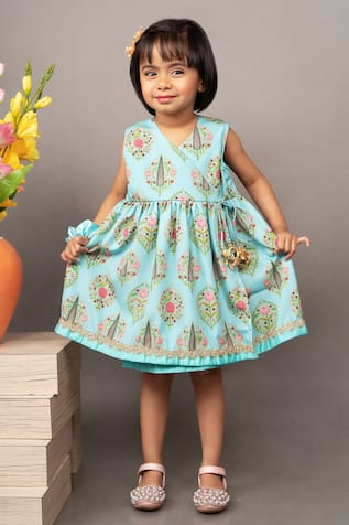 Floral Print Overlap Dress 