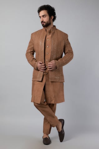 Buy Brown Suede Jacket Online - Aarke International Store View