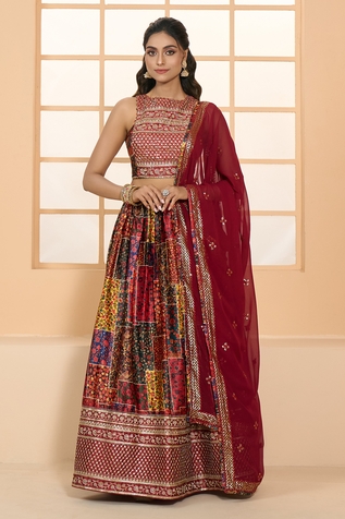 Samyukta Singhania Floral Jaal Print Lehenga Set