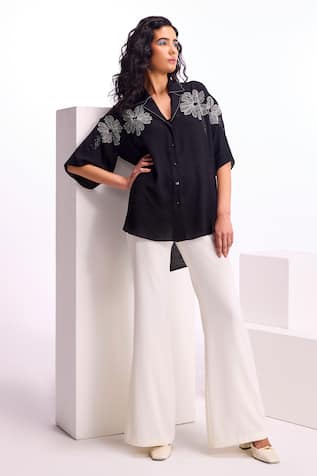 Namrata Joshipura Alder Wide Collar Embellished Shirt 