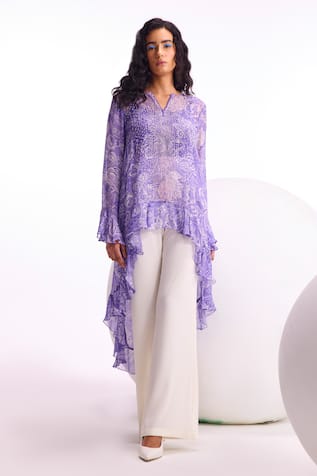 Namrata Joshipura Cerelia Floral Pattern Frilled Tunic & Pant Set 