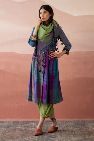 Swatti Kapoor Sabri Checkered Woven Kurta 