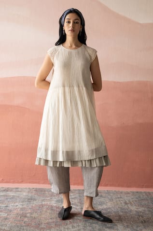 Swatti Kapoor Sadiki Pintuck Dress 