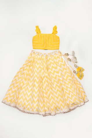 Yuvraani Jaipur Chevron Print Lehenga Set 