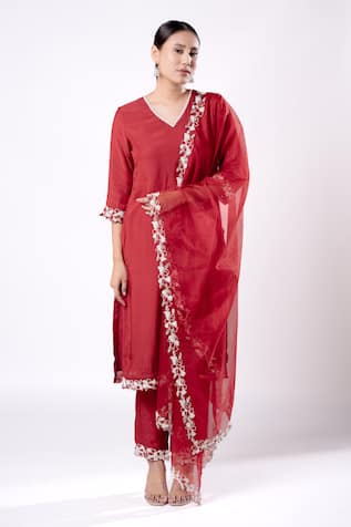 Harshita Jain Hand Embroidered Straight Kurta Set 