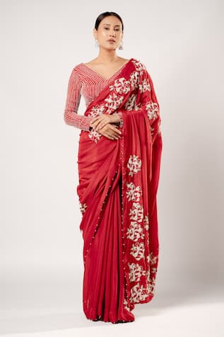 Harshita Jain Floral Hand Embroidered Saree 