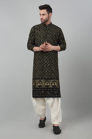 Aham-Vayam Suryaansh Sequin Embroidered Kurta Set 